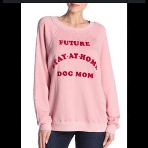Wildfox Pink Graphic Crew Neck Sweater